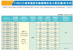 110KV三相双绕组无载调压电力变压器（风冷）